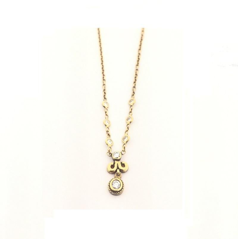 Penny Preville Ladies Diamond Necklace 
18k Yellow Gold 
Diamond 0.41 carat total weight 
chain 16