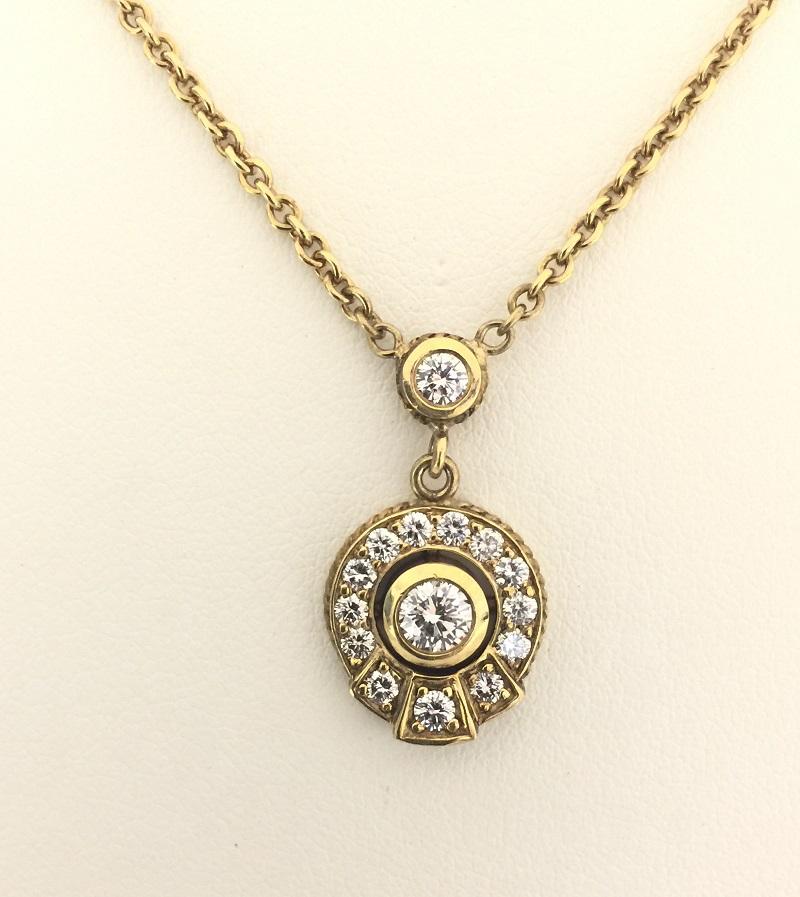 Penny Preville Ladies Diamond Necklace 
18k Yellow Gold 
Diamond 0.82 carat total weight 
Chain 16