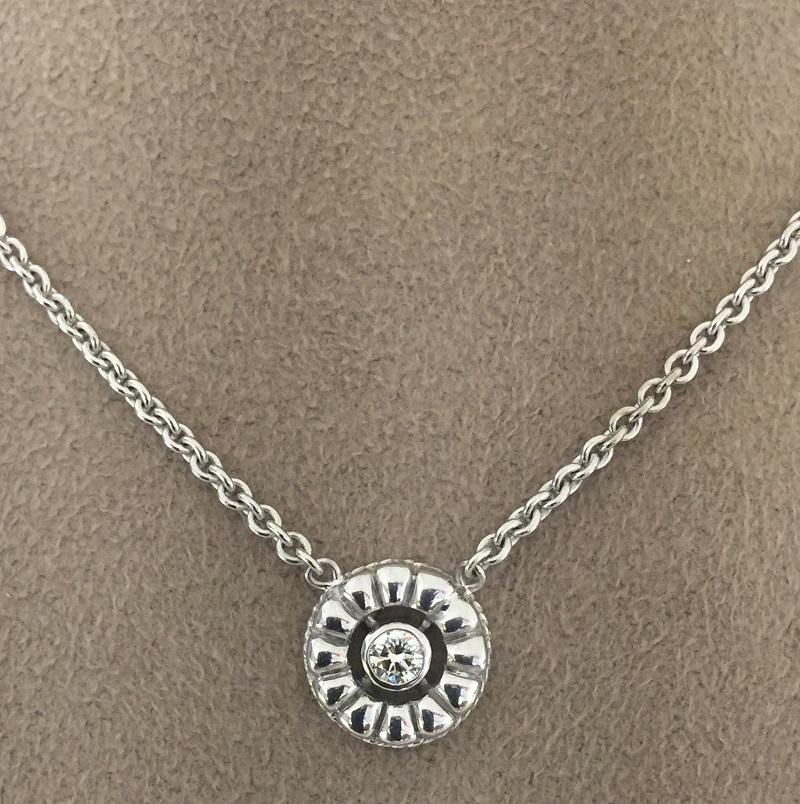 Penny Preville Ladies Diamond Necklace 
18k White Gold 
Diamond 0.32 carat total weight 
Chain 16