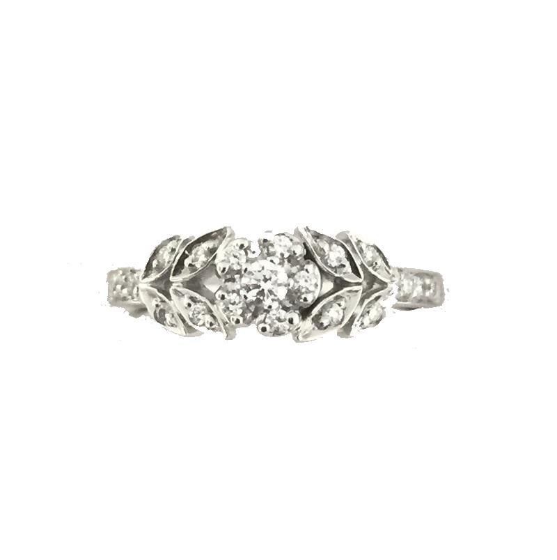 Penny Preville Ladies Flower Ring 
18k White Gold 
Diamonds 0.23 Carat Total Weight 
R6020W