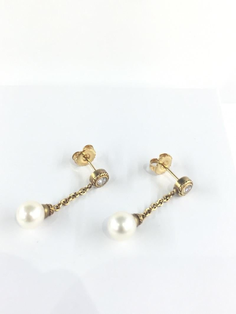 Penny Preville Ladies Pearl and Diamond Earring ER870312 1