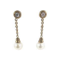 Penny Preville Pendiente de perlas y diamantes para mujer ER870312