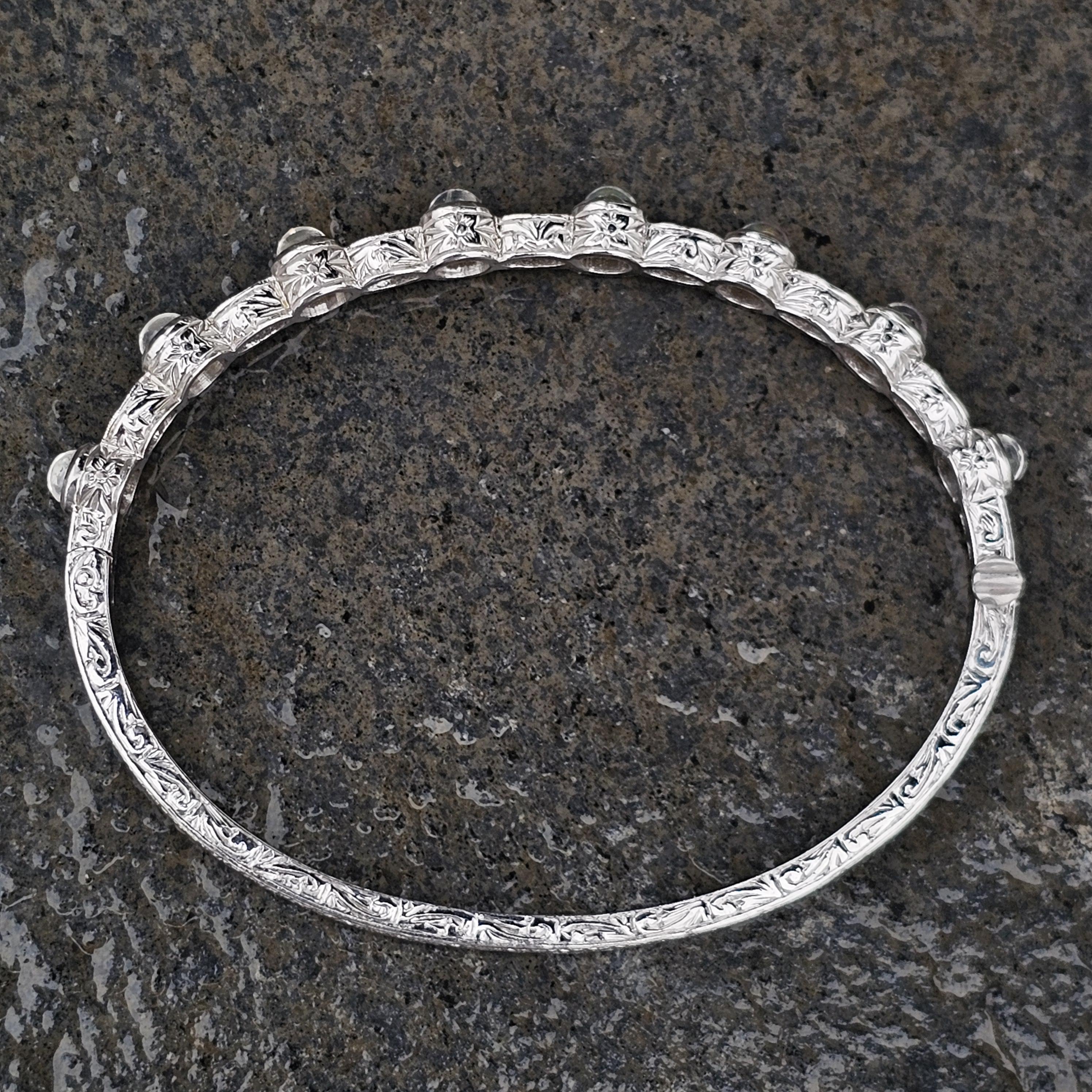 Penny Preville Moonstone Diamond Bracelet Bangle 18k White gold 18.7g 6.5