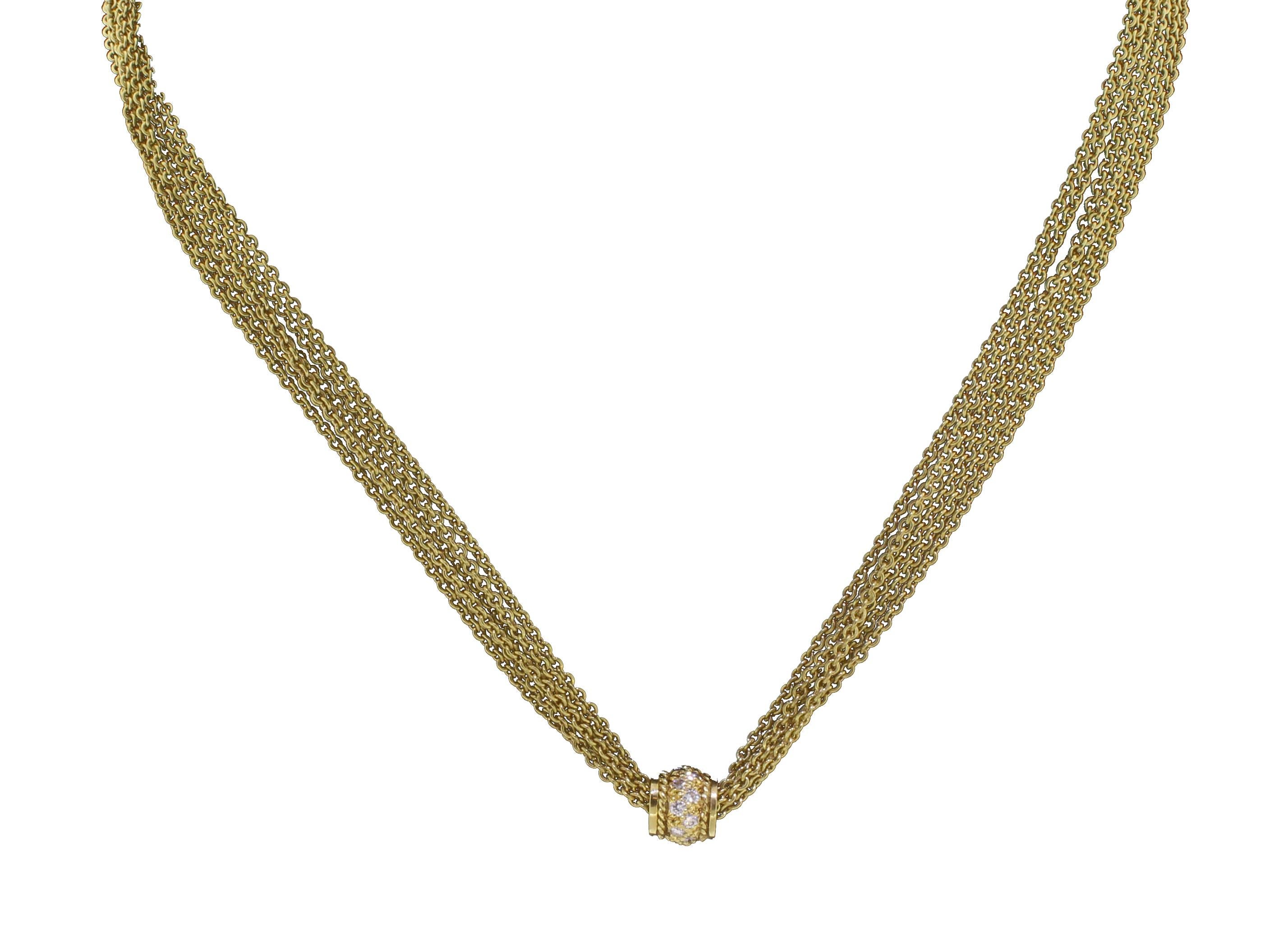 Taille brillant Penny Preville Collier multibrins en or avec diamants en vente