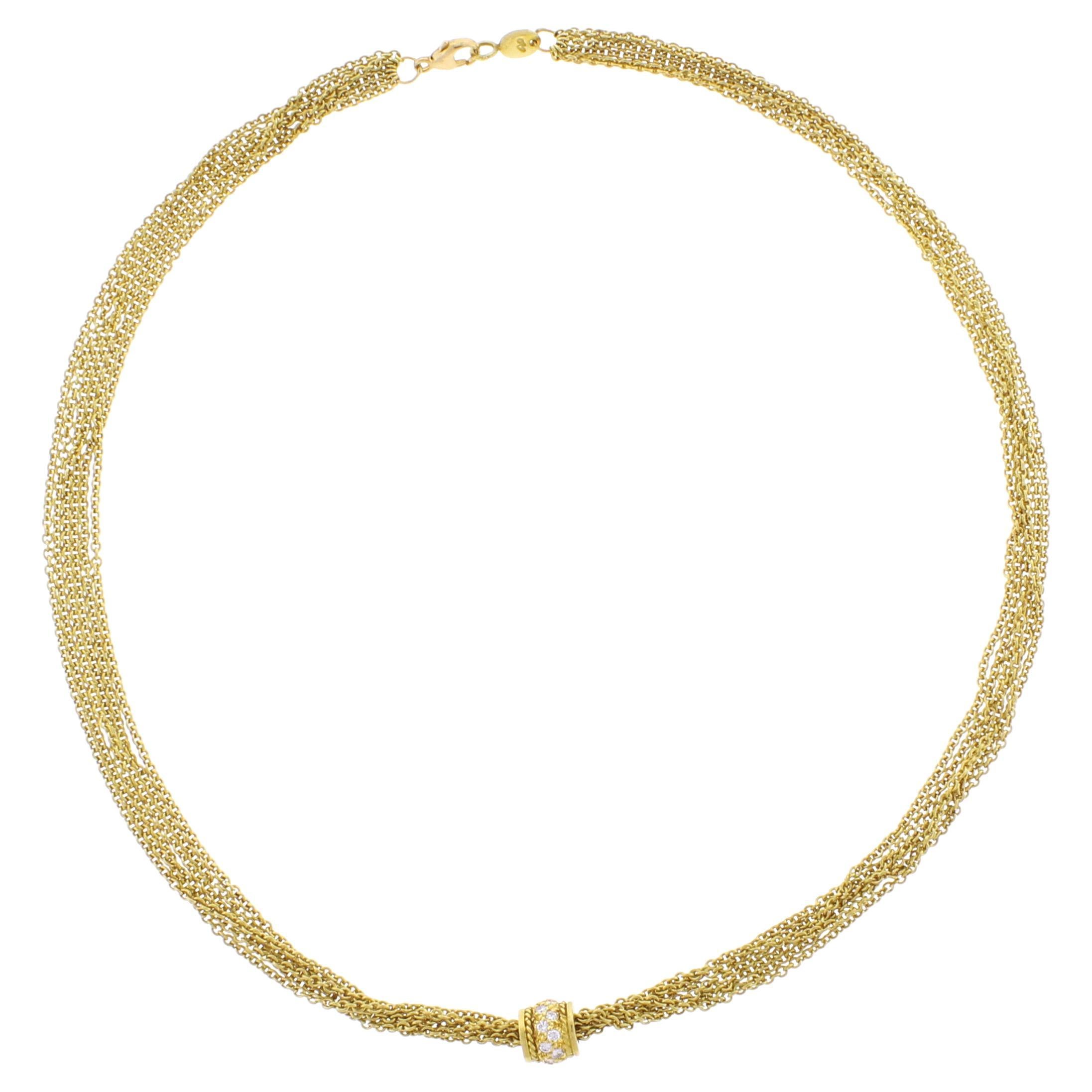 Penny Preville Multi-Strand Gold Necklace with Diamonds
