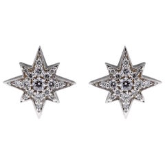 Penny Preville Starburst White Gold 0.54 Carat Round Diamond Studded Earrings