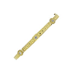 Penny Preville Yellow Gold 0.21 Carat Round Diamond Bangle Bracelet