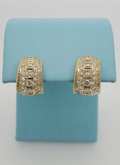Penny Preville Yellow Gold 0.96 Carat Round Diamond Huggie Earrings
