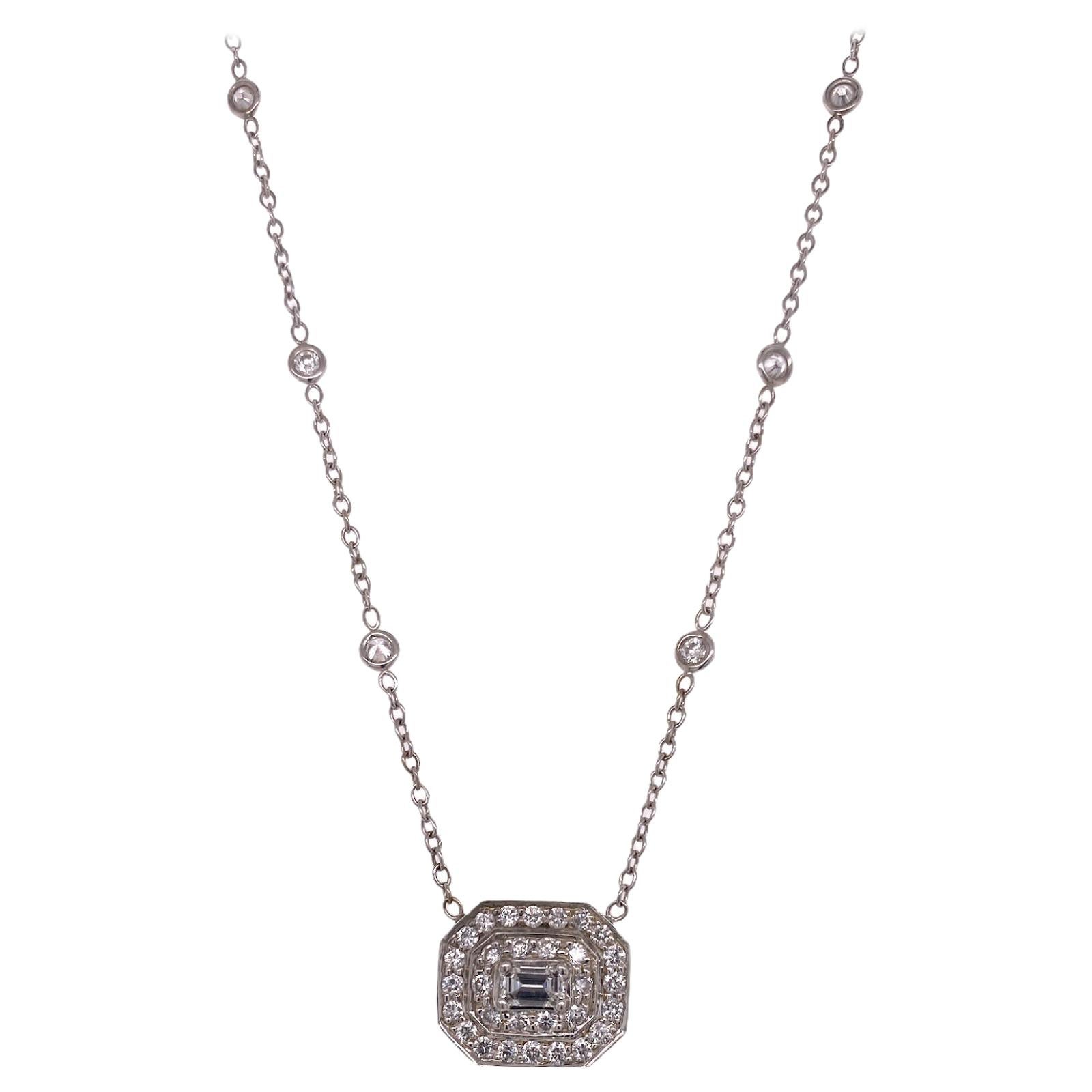 Penny Privelle Emerald Cut Diamond Pendant Necklace Diamond by The Yard Chain