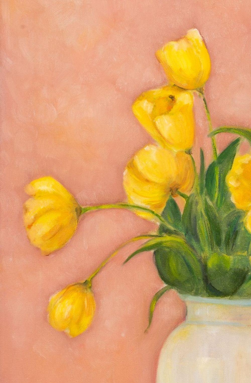 Blumenstrauß aus Tulpen Stillleben – Painting von Penny Purpura