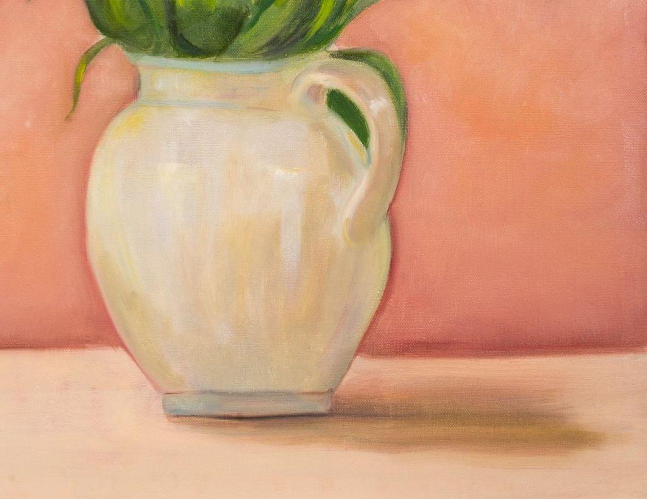 Blumenstrauß aus Tulpen Stillleben (Orange), Still-Life Painting, von Penny Purpura