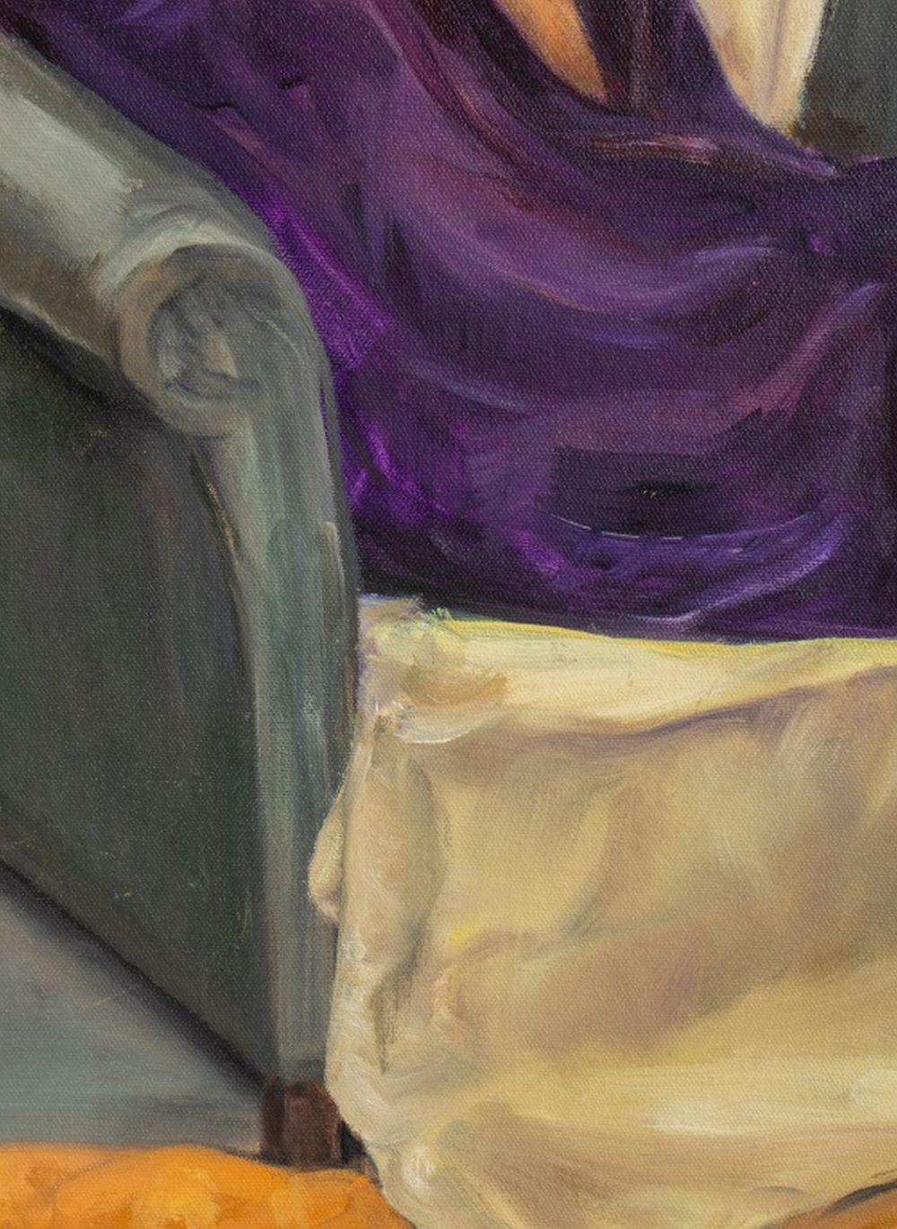 Liegende Frau (Braun), Figurative Painting, von Penny Purpura