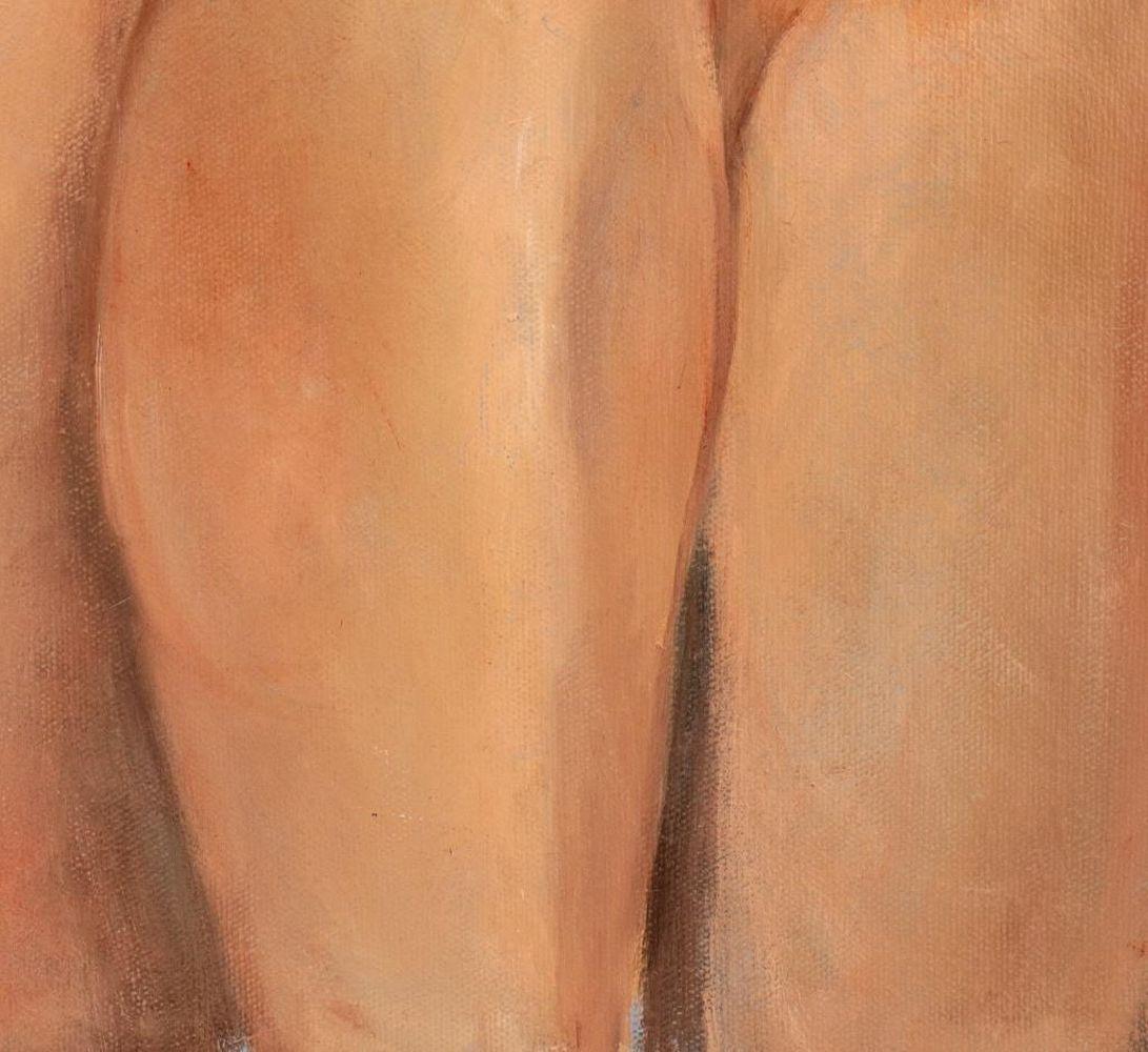 Study of a Woman's Body - Beige Figurative Painting by Penny Purpura