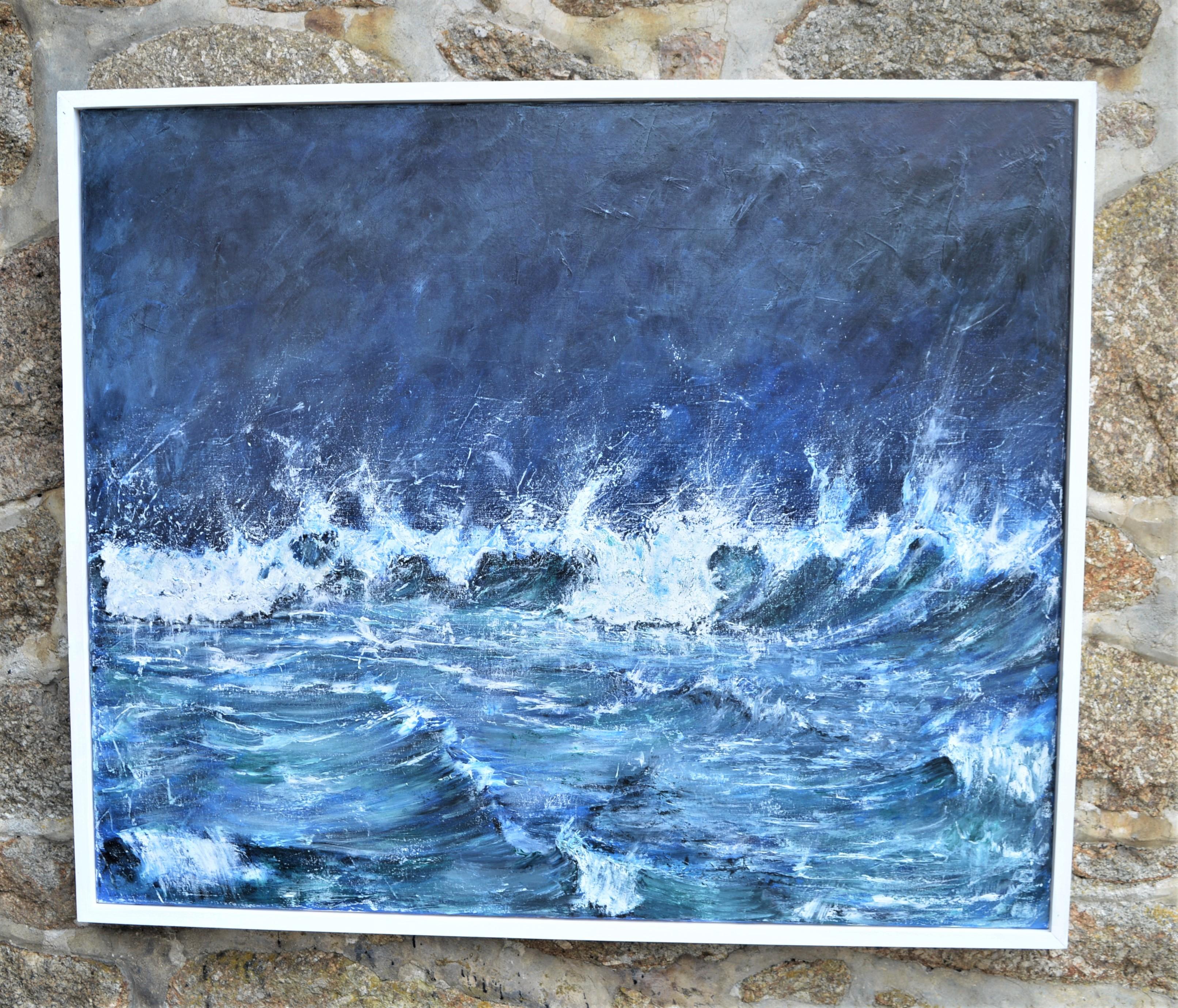 Die Mitternachtsstunde.  Contemporary Seascape Ölgemälde (Impressionismus), Painting, von Penny Rumble