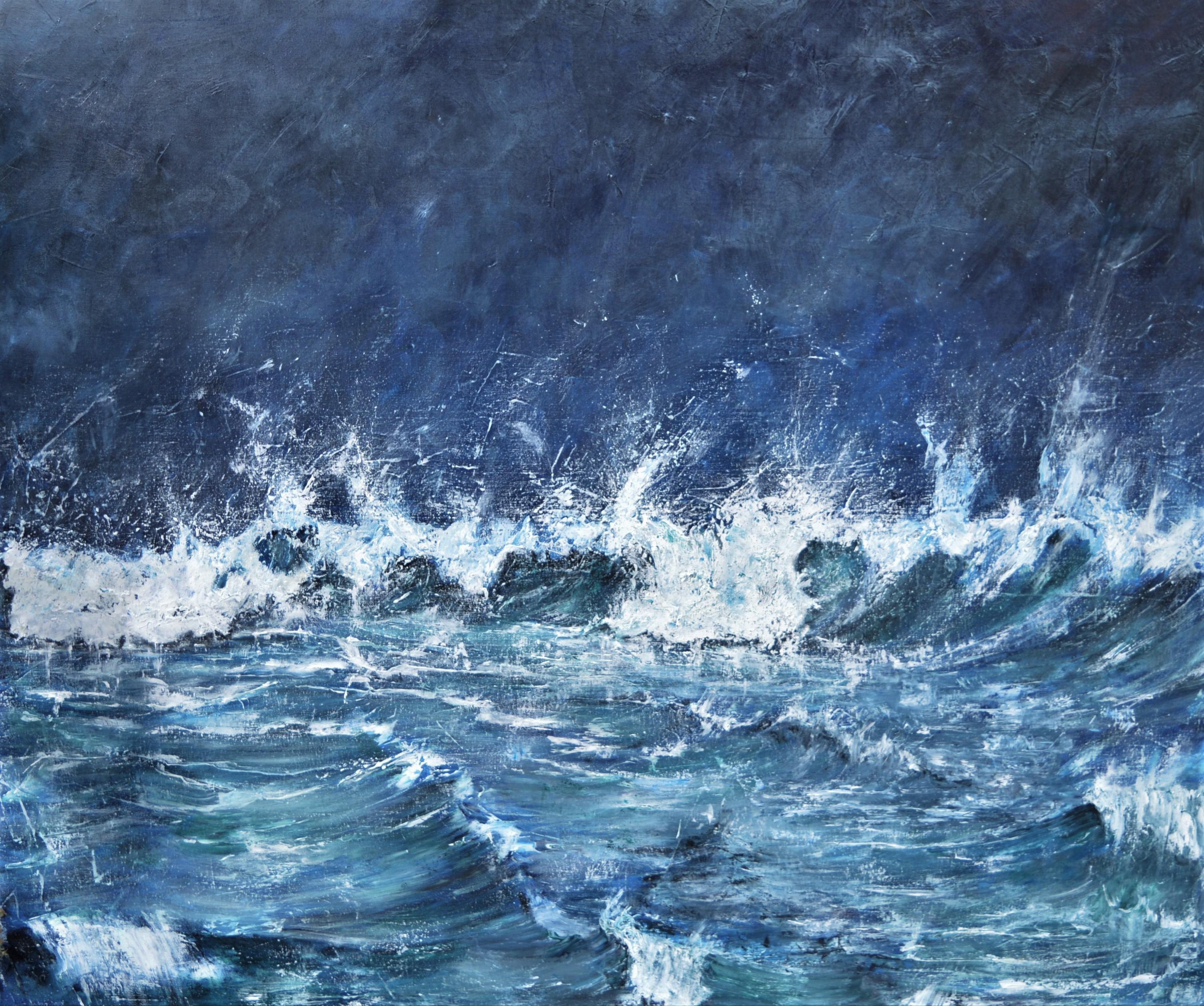 Penny Rumble Landscape Painting - The Midnight Hour.  Contemporary Seascape Oil Painting