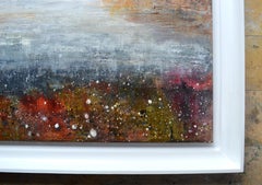 Fiume tranquillo.  Paesaggio inglese contemporaneo dipinto a olio