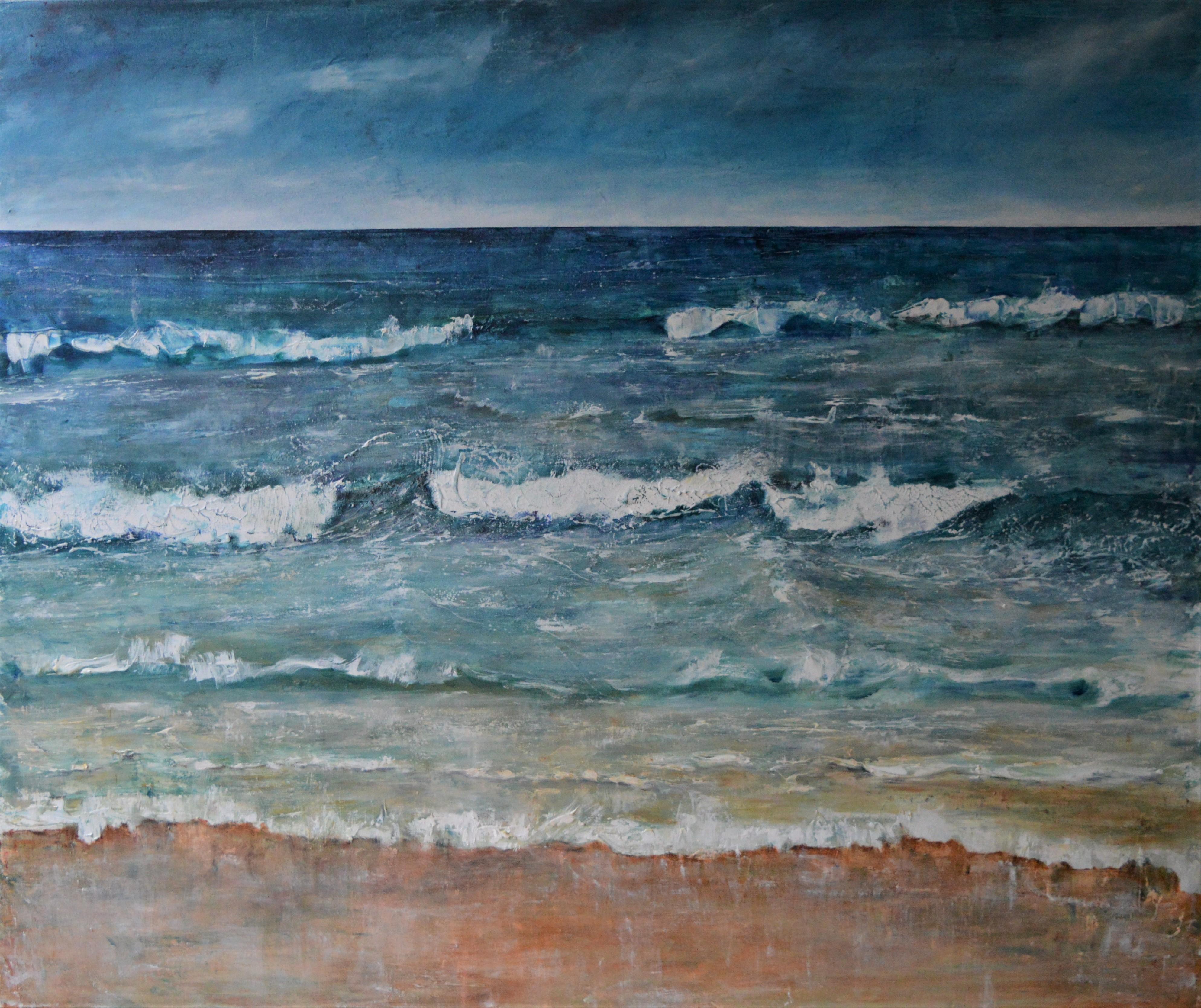 Penny Rumble Landscape Painting - "Ultramarine". Contemporary Seascape Oil Painting