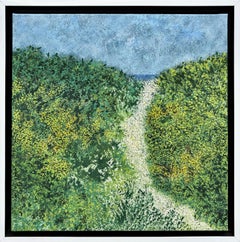 "Asilomar Path" - Vibrant Coastal Landscape - Lush Green and Yellow Wildflowers