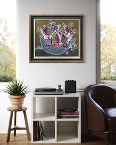 "Fruit Bowl" - Colorful Contemporary Still Life Fruit Painting with Earth Tones