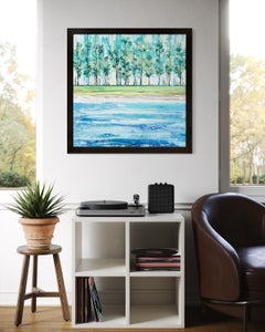 "Ocean Park" - Bright and Colorful Post-Impressionist Coastal Landscape Painting
