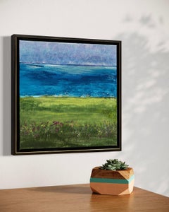 "Spanish Bay" - Modern Impressionist Painting Ocean Seascape in Frame Artwork