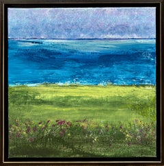 "Spanish Bay" - Modern Impressionist Painting Ocean Seascape in Frame Artwork