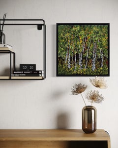 "Through the Forest" - Contemporary Post Impressionist Lush Green Landscape