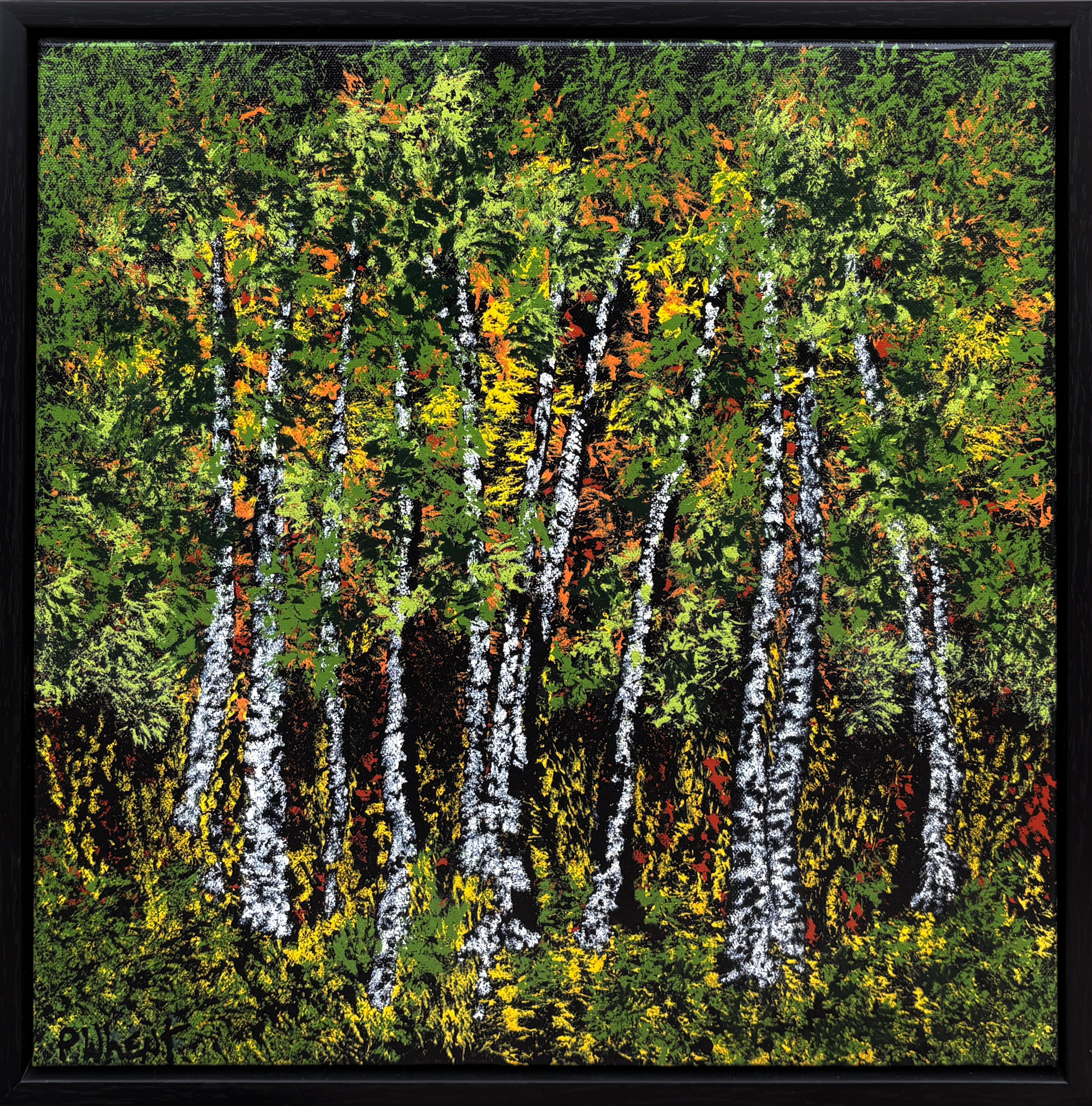 "Through the Forest" - Contemporary Post Impressionist Lush Green Landscape