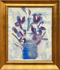 "Wild Iris" - Framed Contemporary Post Impressionist Style Still Life Artwork