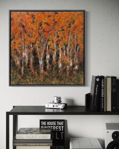 "Sicomoros silvestres" - Preciosa obra de arte de paisaje forestal con una brillante paleta otoñal