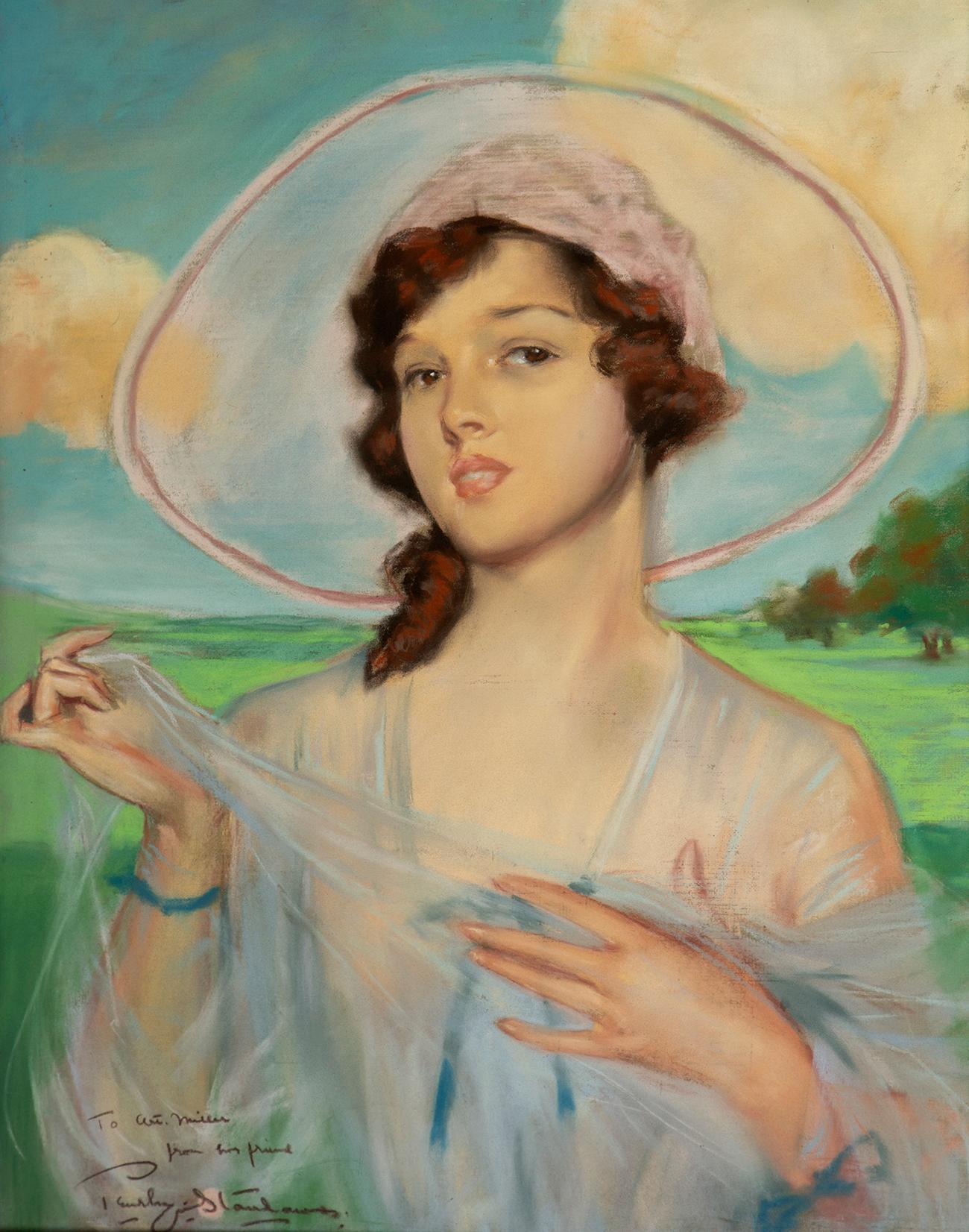 Elegant Hearst's Magazine Cover Girl - Painting by Penrhyn Stanlaws
