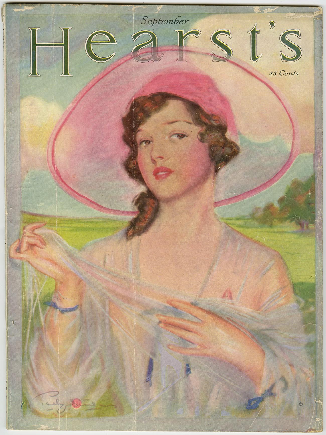 Elegant Hearst's Magazine Cover Girl - Brown Portrait Painting by Penrhyn Stanlaws