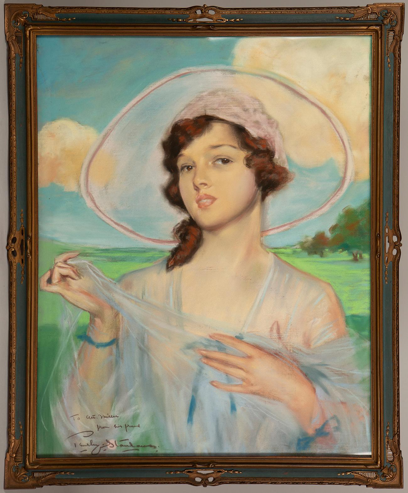 Penrhyn Stanlaws Portrait Painting - Elegant Hearst's Magazine Cover Girl