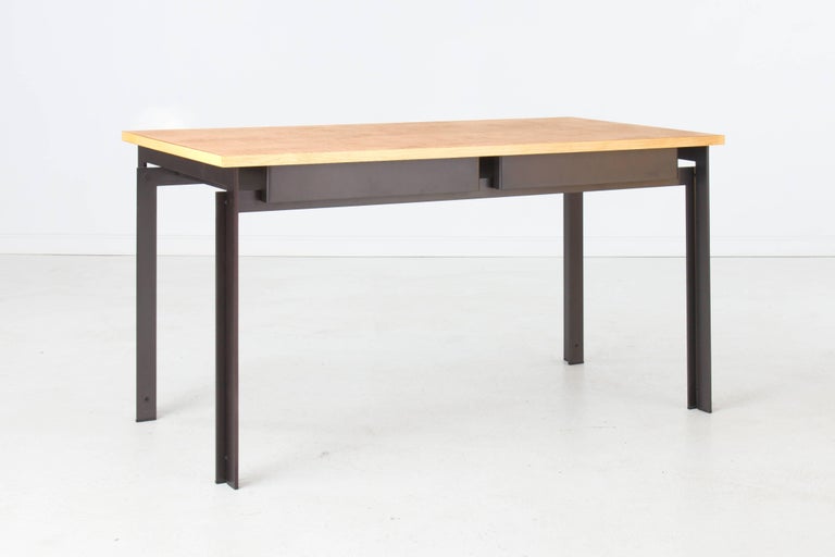 Penrose Desk in American Hardwood and Steel For Sale at 1stDibs