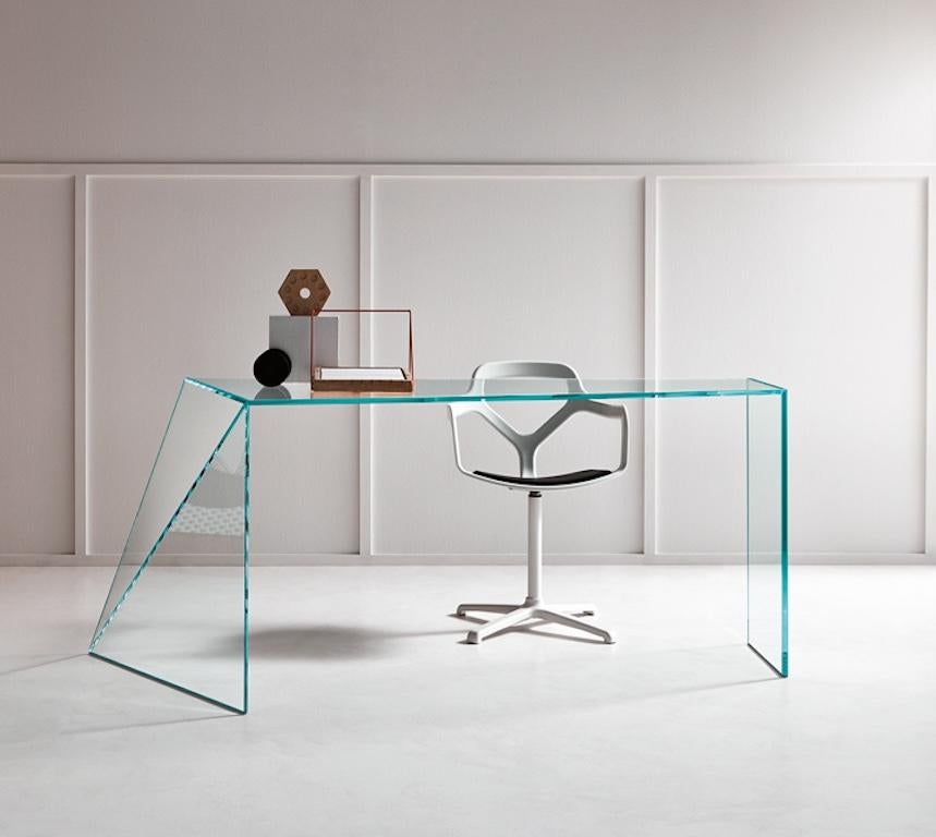 Italian Penrose Glass Desk, Designed by Studio Isao Hosoe, Made in Italy  For Sale