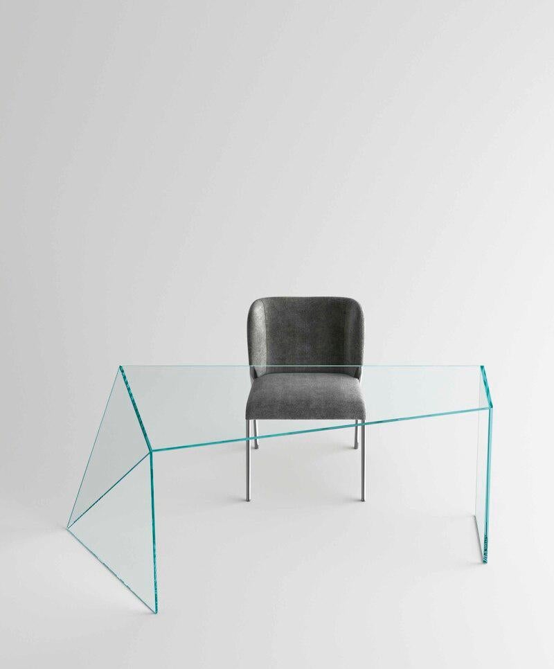 Penrose Glass Desk, Designed by Studio Isao Hosoe, Made in Italy  In New Condition For Sale In Beverly Hills, CA