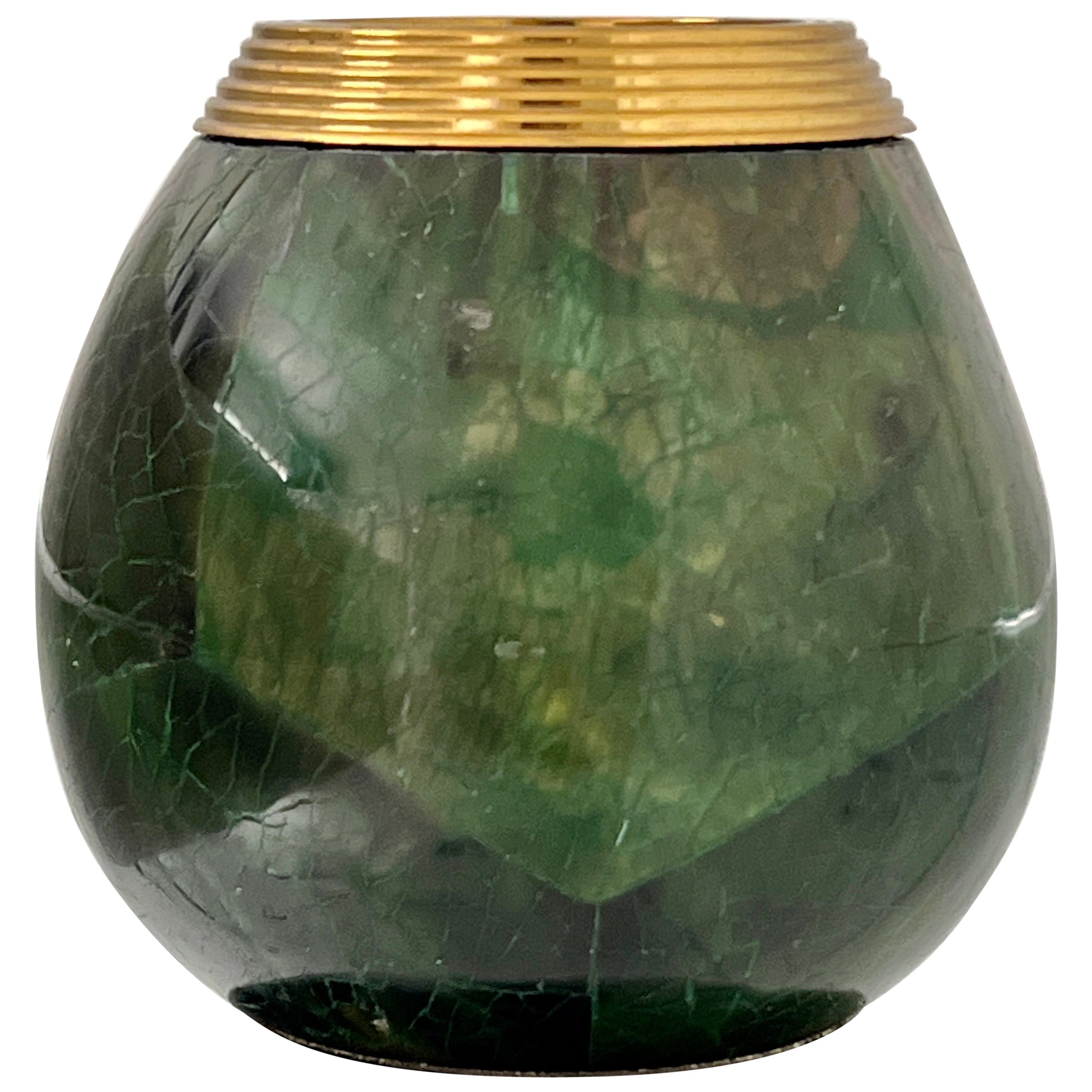 Penshell and Brass Matchstick Holder by Maitland Smith