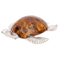 Vintage Penshell and Bronze Sea Turtle