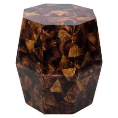Used Penshell Octagonal Garden Stool or Side Table by Maitland-Smith