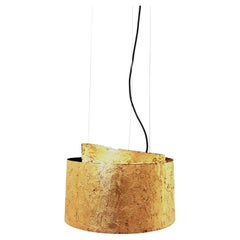 Golden Leaf Pensiero Hanging Lamp by Tommaso Cristofaro-Hand Made