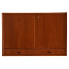 Armoire murale vintage scandinave en teck des années 1960