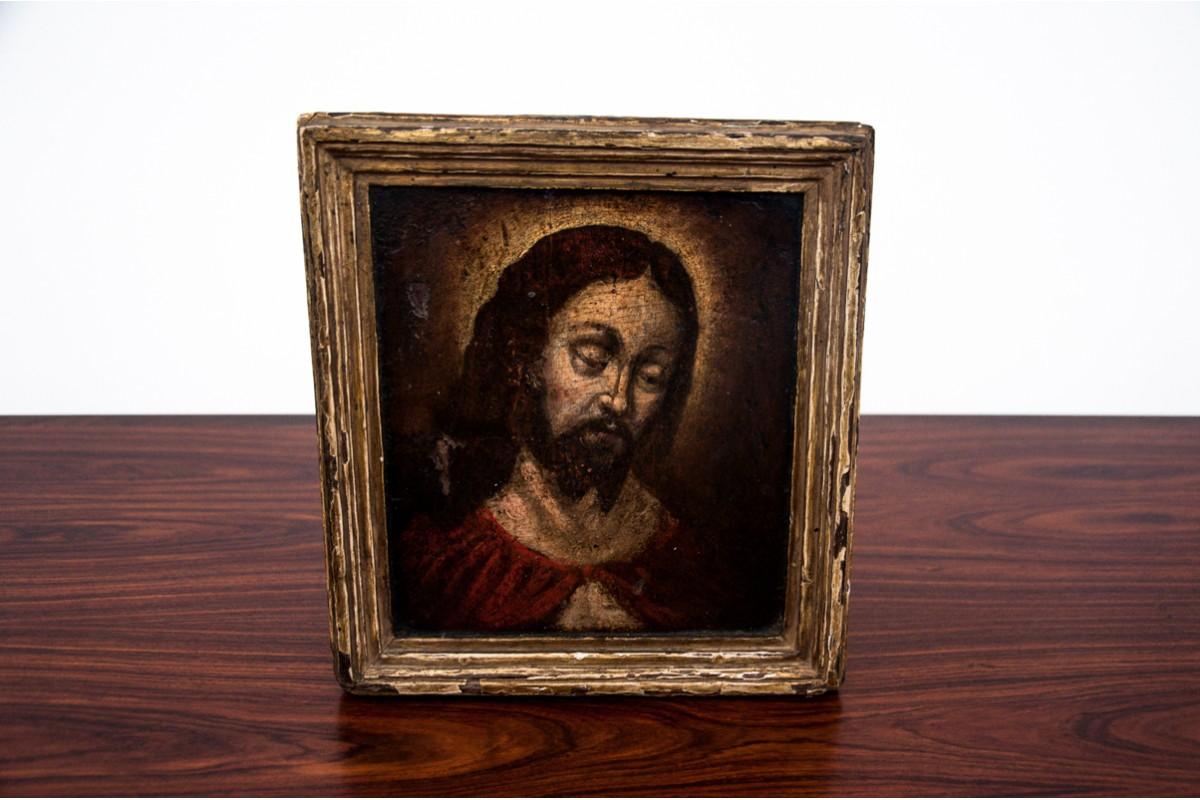 Pensive Christ icon.

The icon depicts a pensive Christ in a red cloak and arms.

Oil on board, gilded frame.

Central Europe, 18th century

dimensions: 23.8x21.3x3.2 cm
