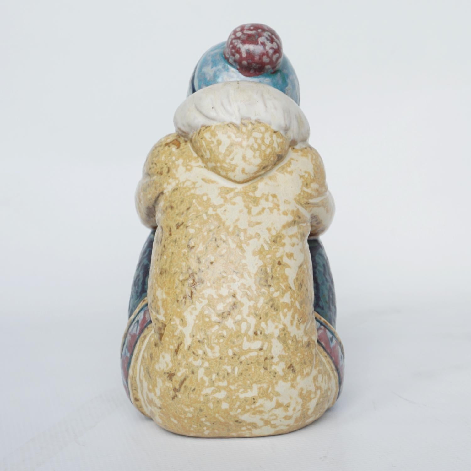 Spanish 'Pensive Inuit Boy' Pottery Figurine by Lladro