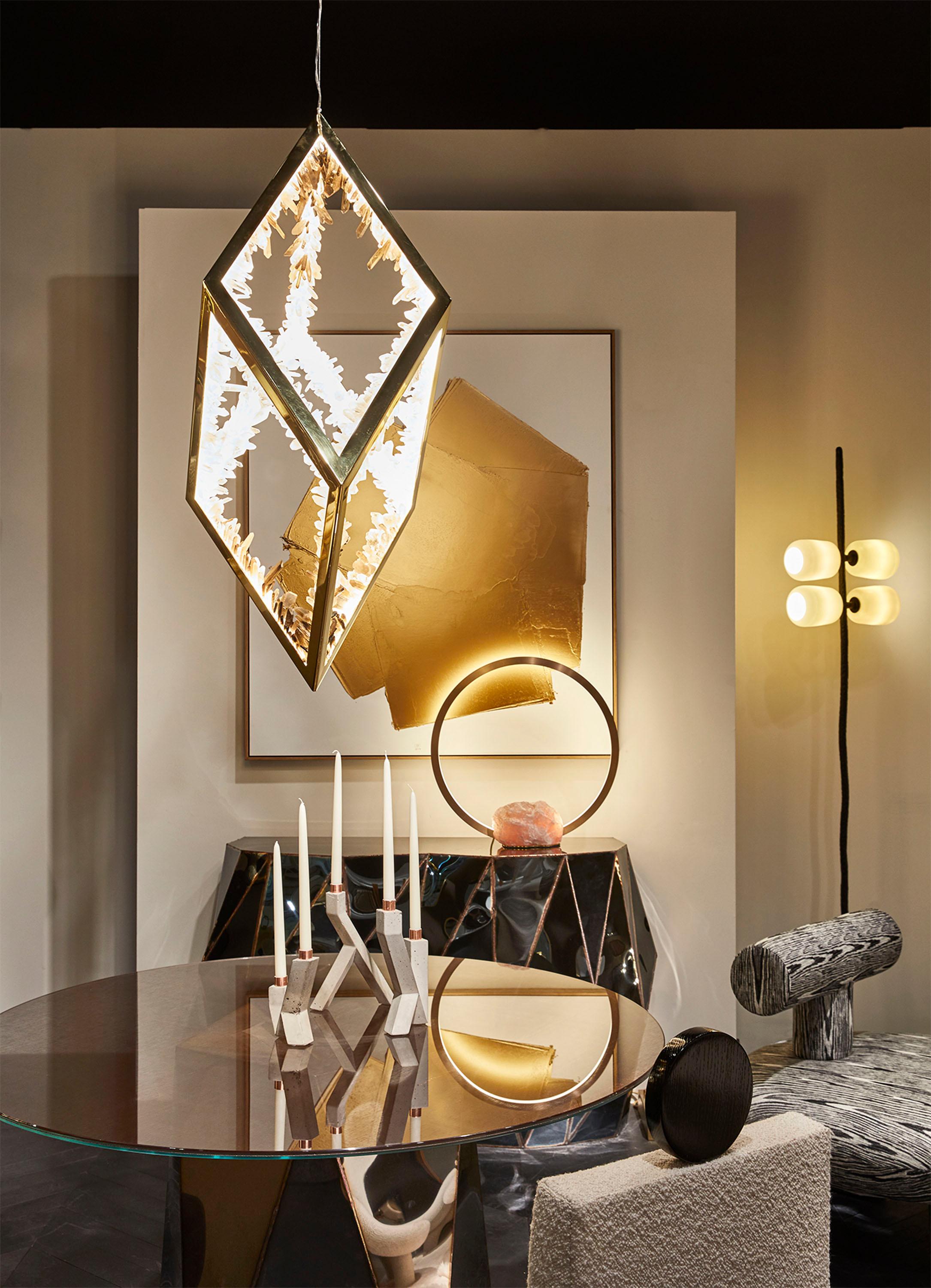 Base de mesa Penta de acero inoxidable soldado pulido espejo de Julian Mayor Posmoderno en venta