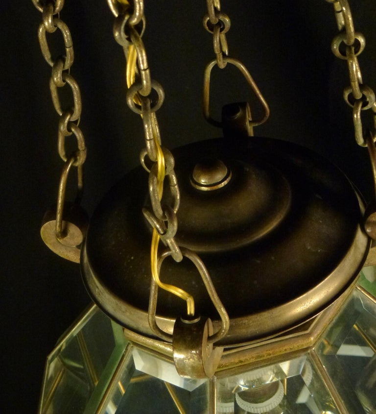 Pentagon Beveled Glass Geometric Ceiling Light in Adolf ...
