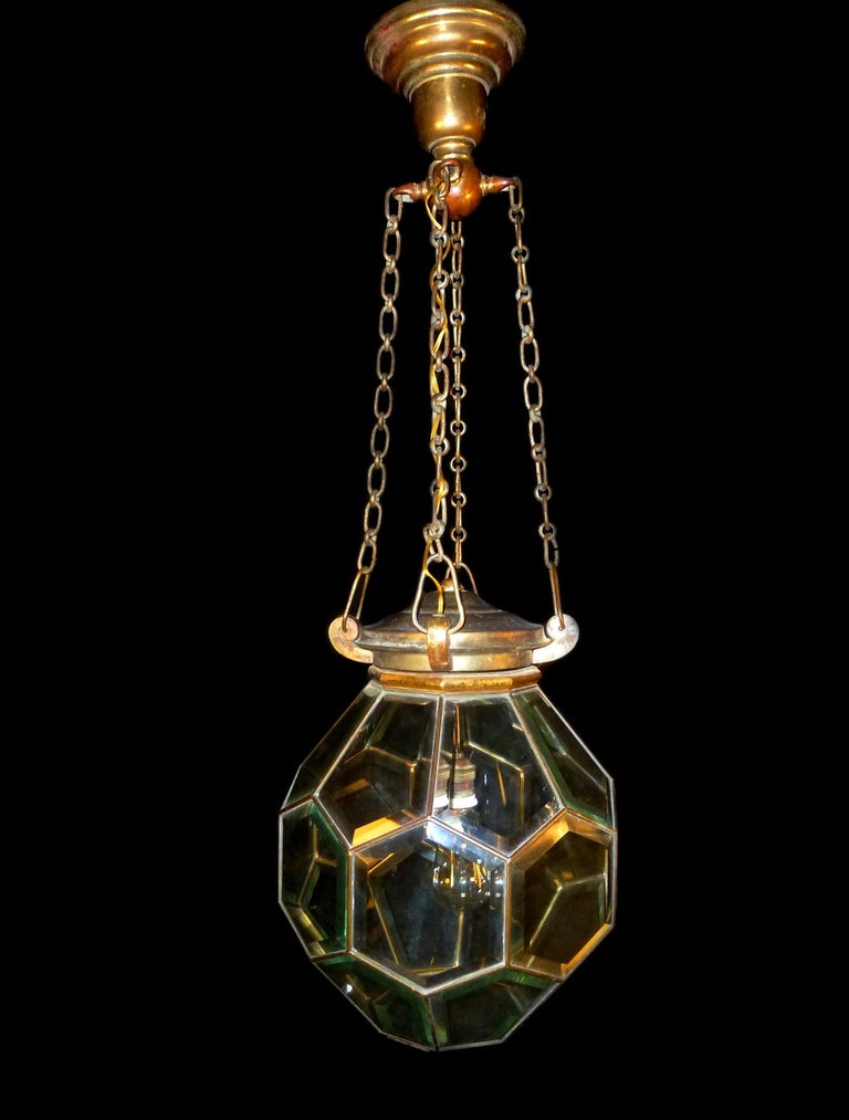 Pentagon Beveled Glass Geometric Ceiling Light in Adolf ...