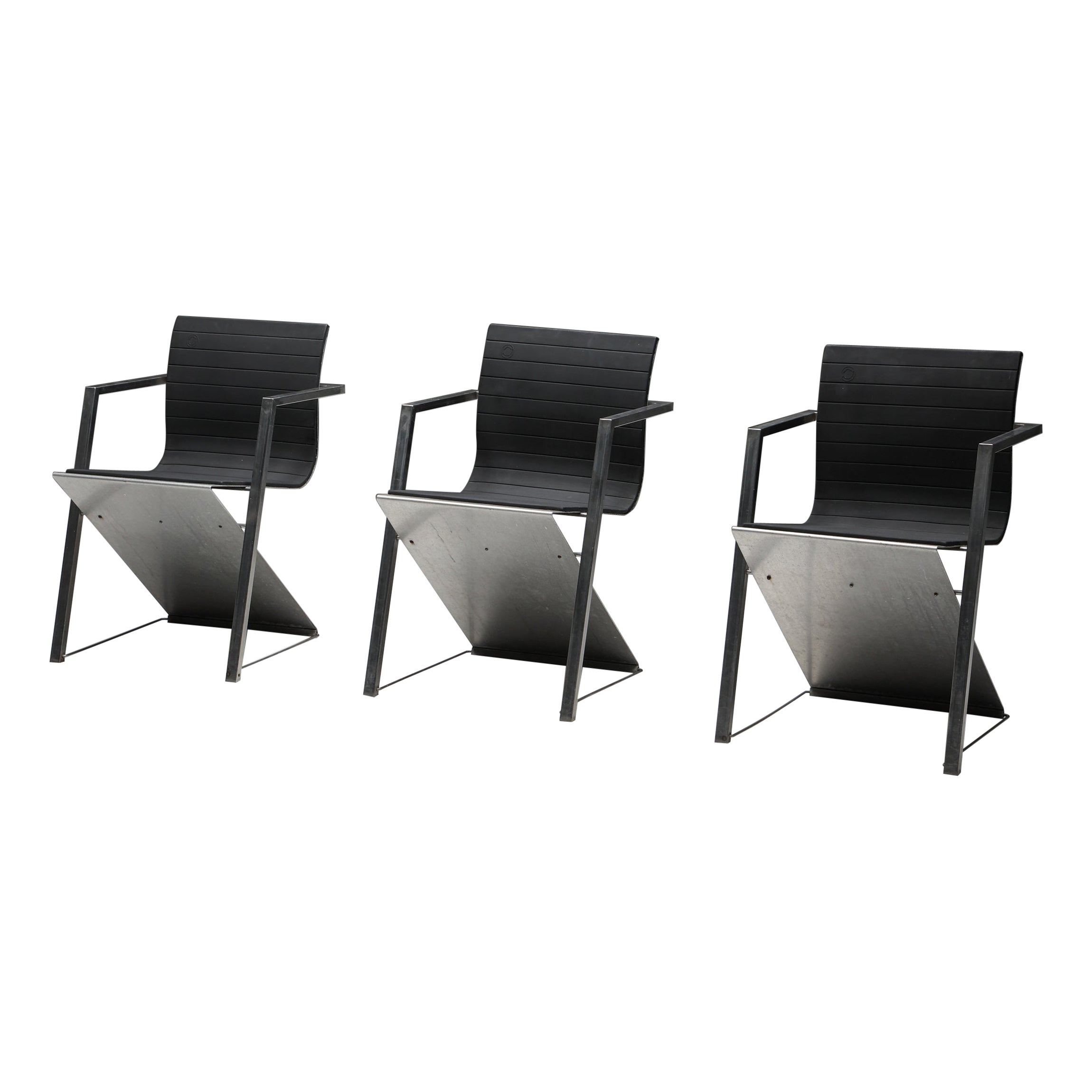 Chaises noires du groupe Pentagon Casino modèle 'D8', Allemagne, 1987