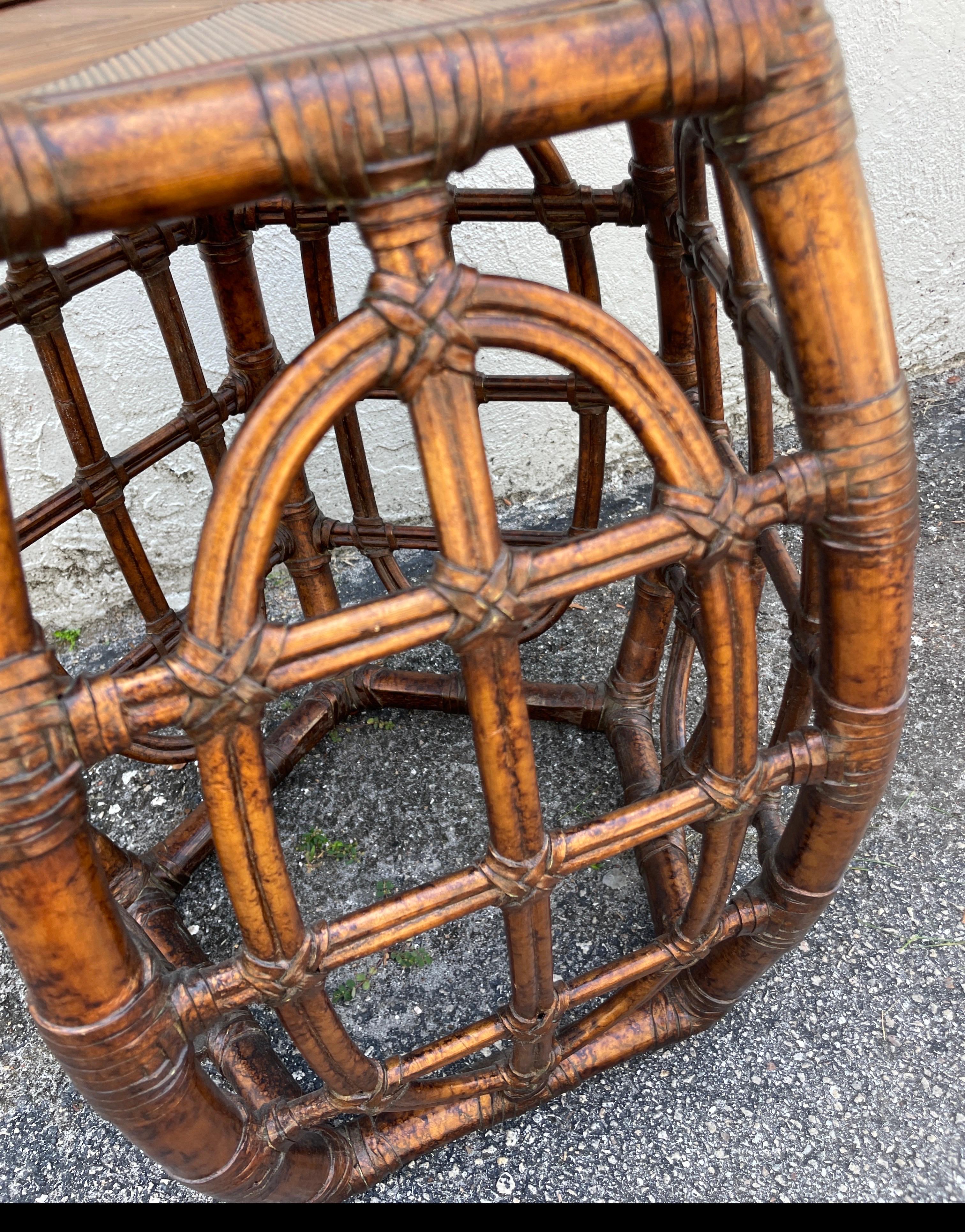 Philippine Pentagon Shaped Bamboo Side / Drinks Table For Sale