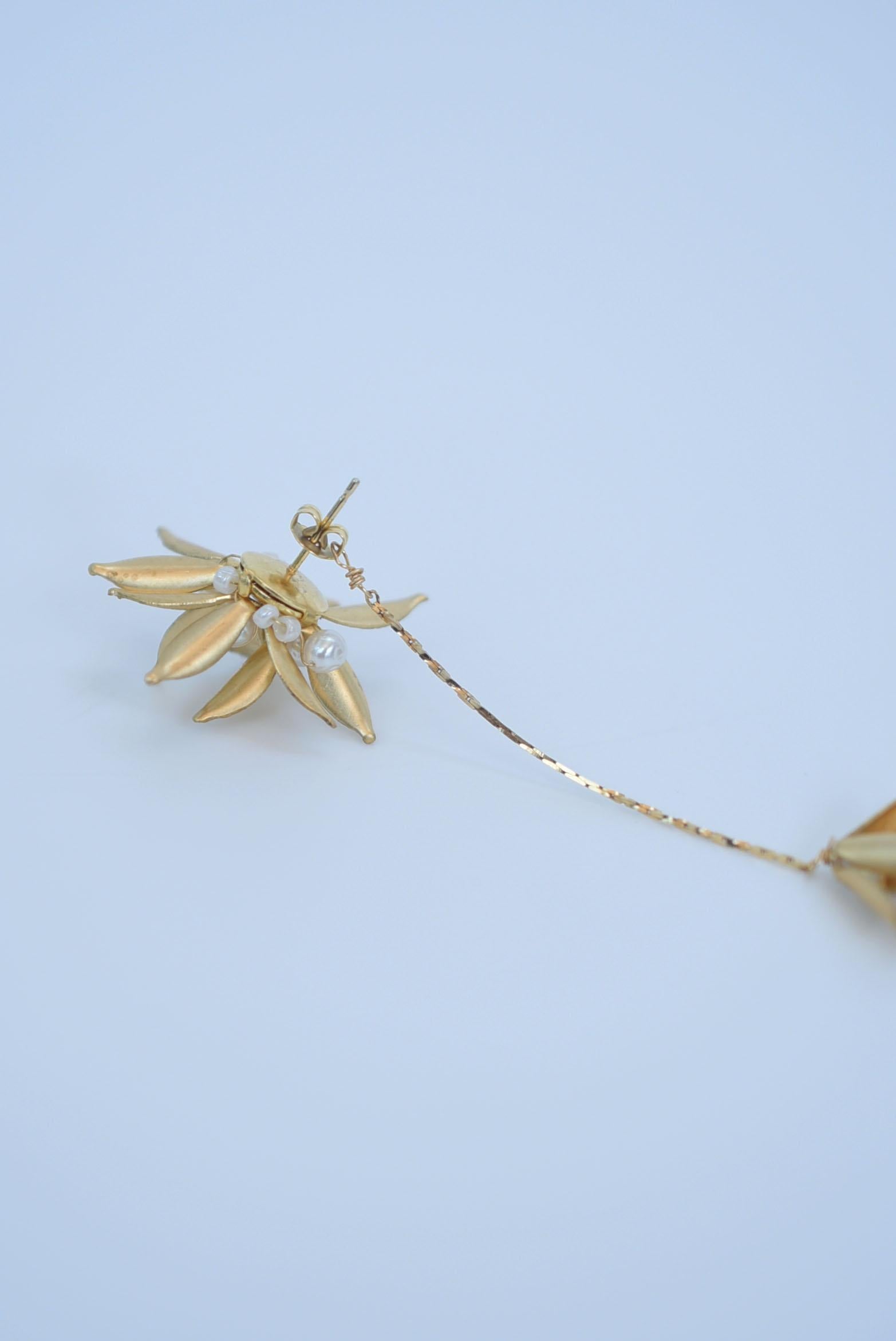 pentas long earring(2way) /  vintage jewelry , 1970's vintage parts For Sale 1