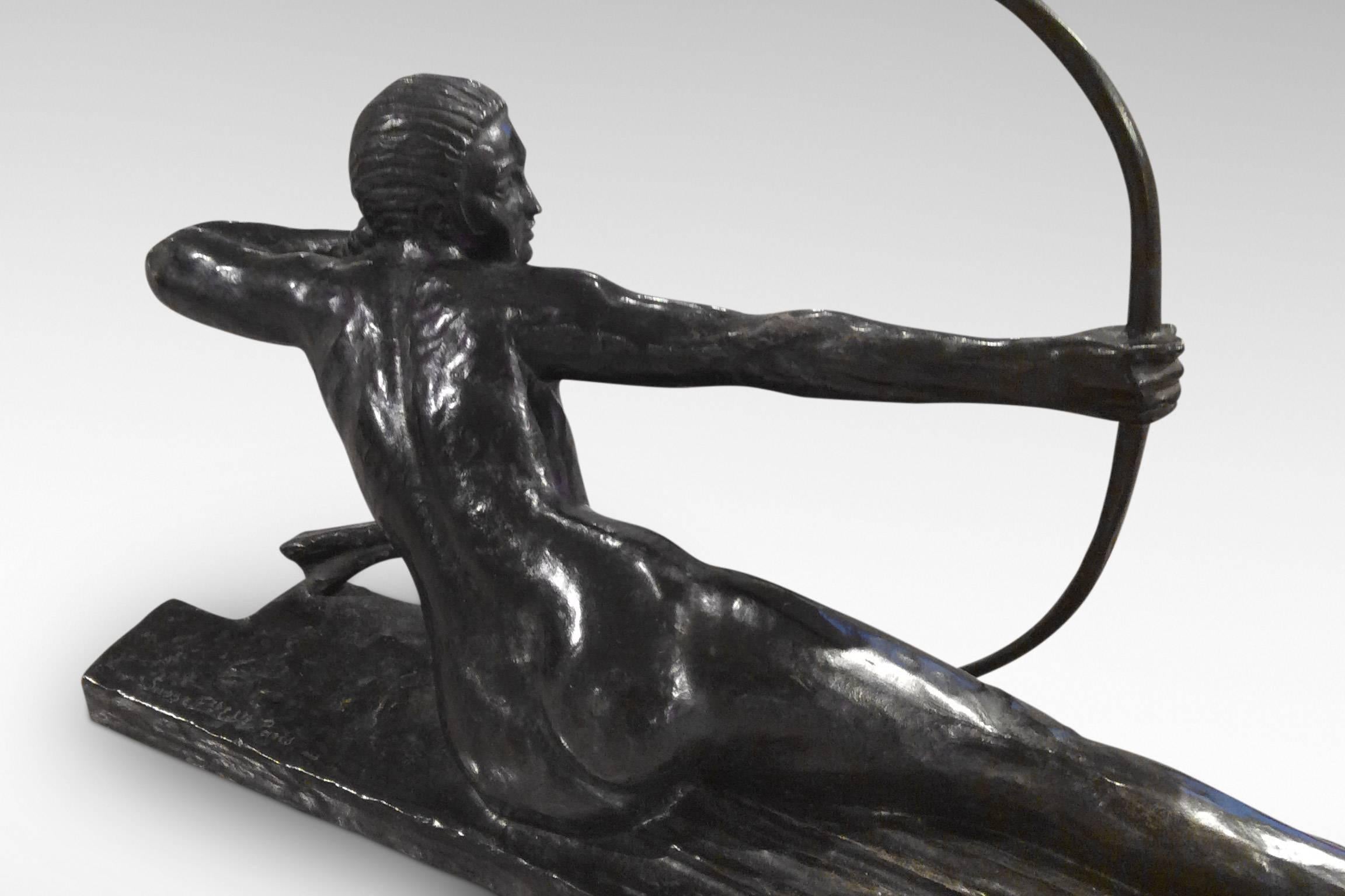 French 'Penthesilia Queen of the Amazons' by Marcel Bouraine: Art Deco Bronze For Sale